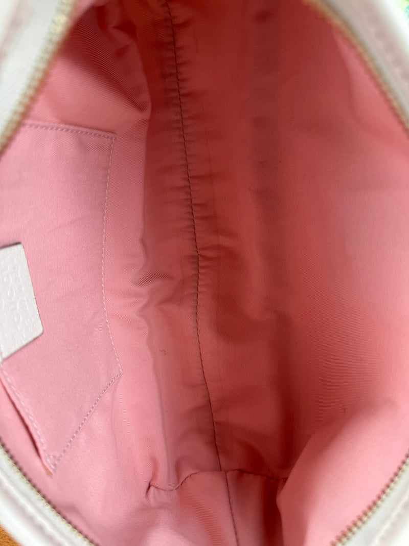 Gucci pink GG canvas Abby D ring baguette bag