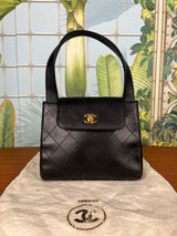 Chanel vintage top handle bag black