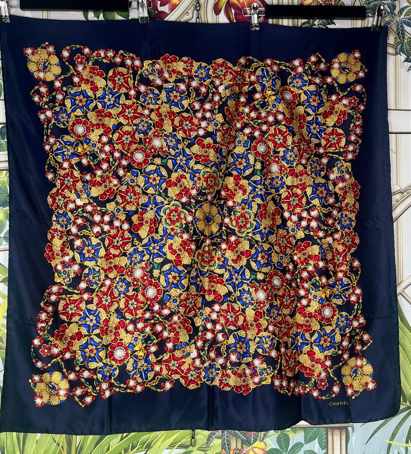 Chanel scarf blue/multicolor