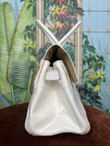 Mulberry Bayswater white small patent leather