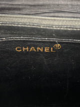 Chanel classic black square flap bag quilted caviar