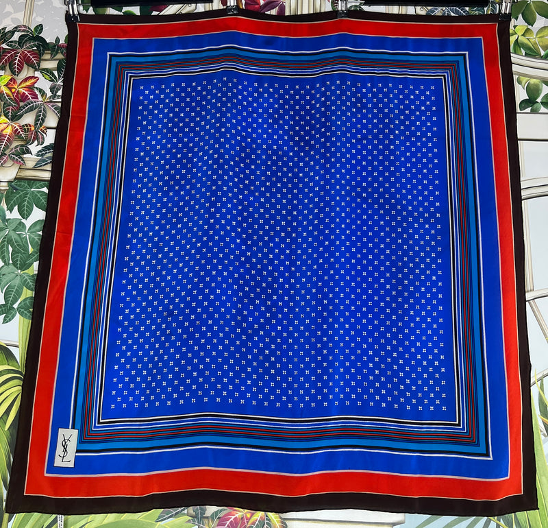 Yves Saint laurent scarf blue, red