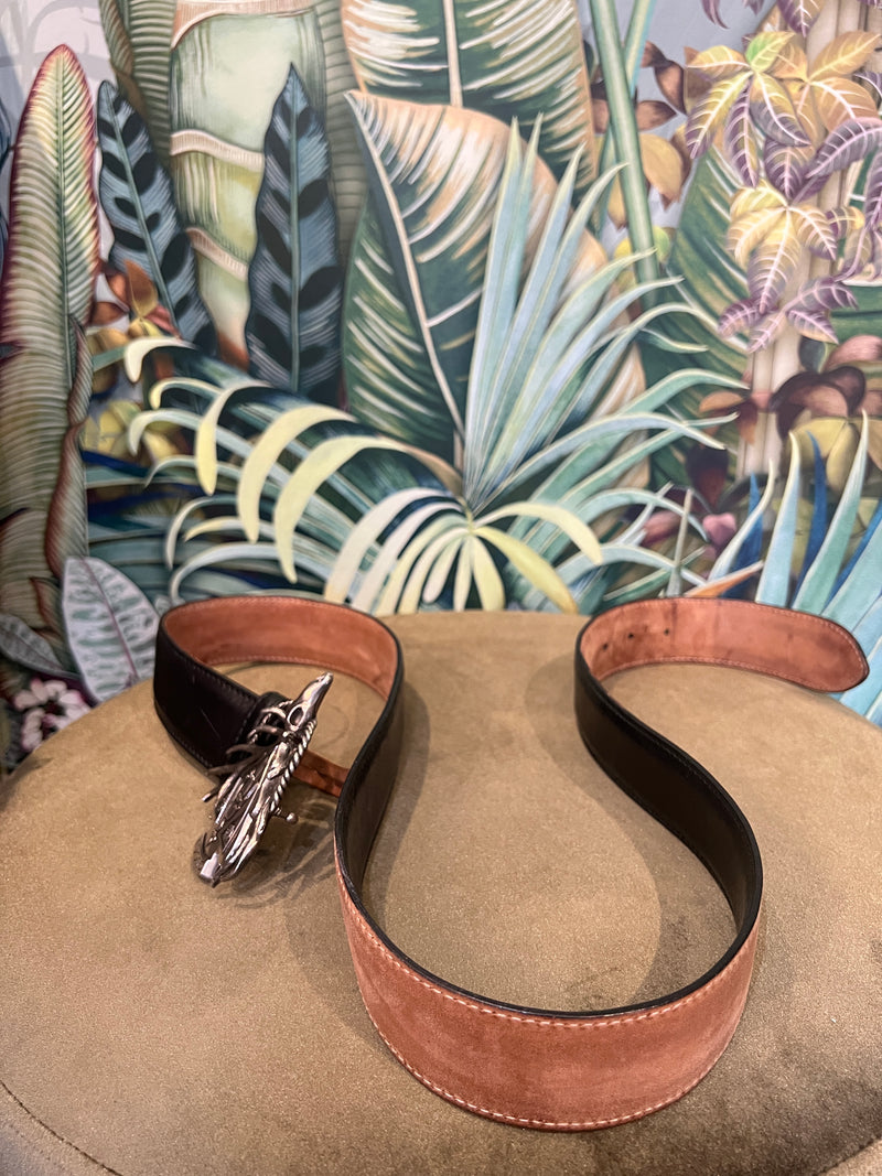 Gucci Leather Hysteria Deer Buckle belt