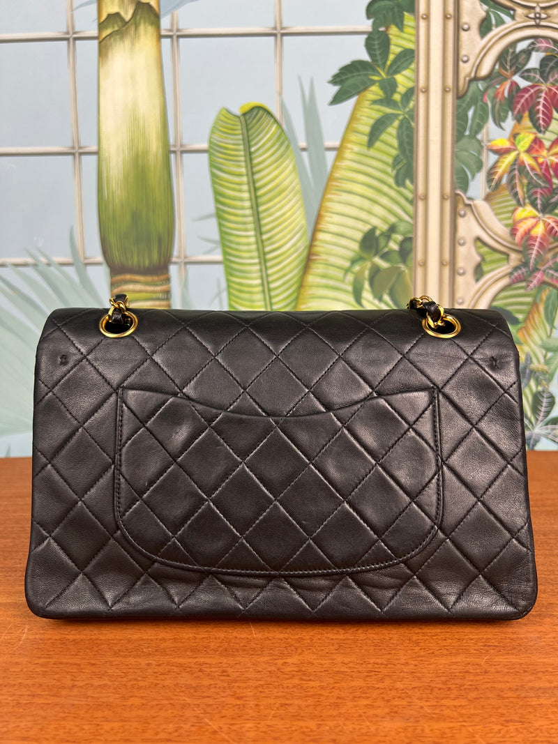 Chanel double flap bag medium black