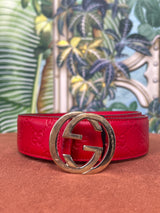 Gucci  interlocking G red belt