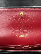 Chanel medium double flap lambskin black 24k gold-plated