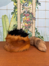 Moschino couture fur hat with tail