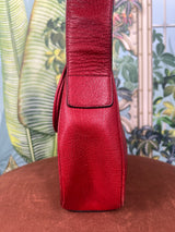 Burberry red leather bag