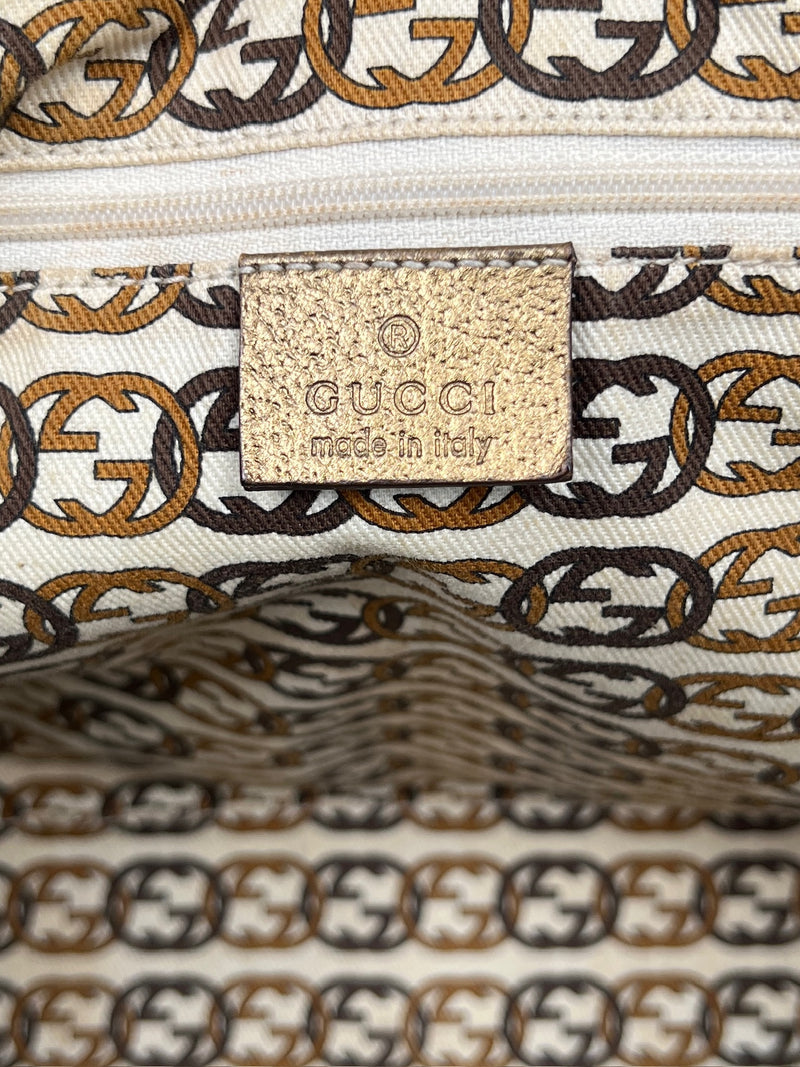 Gucci princy canvas tote gold