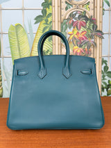 Hermès Birkin 25 vert bosphore swift leather gold hardware