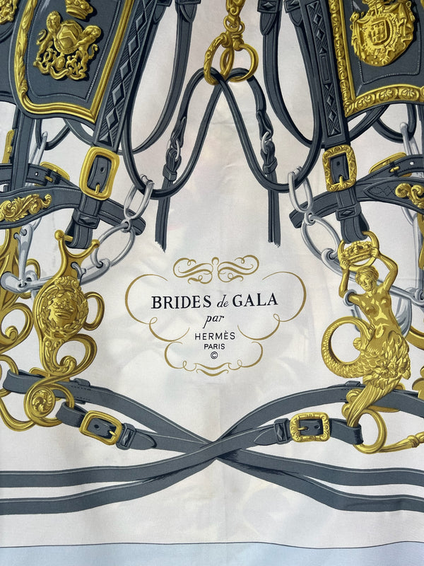 Hermès scarf brides de gala light blue