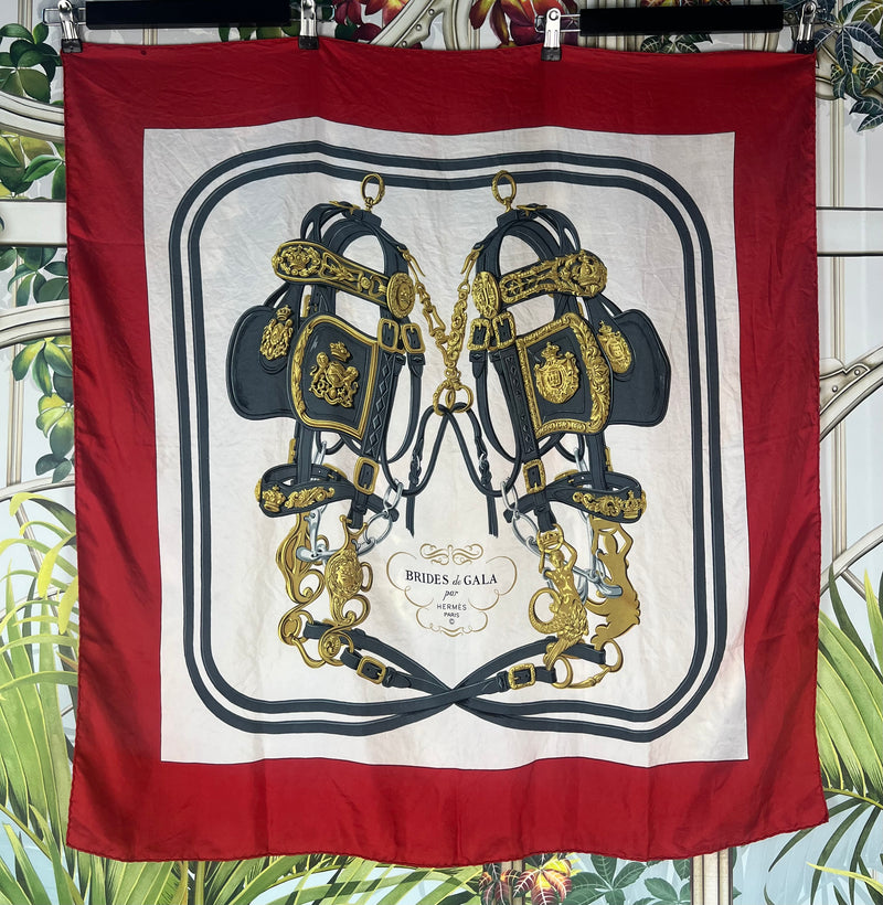 Hermès scarf brides de gala red