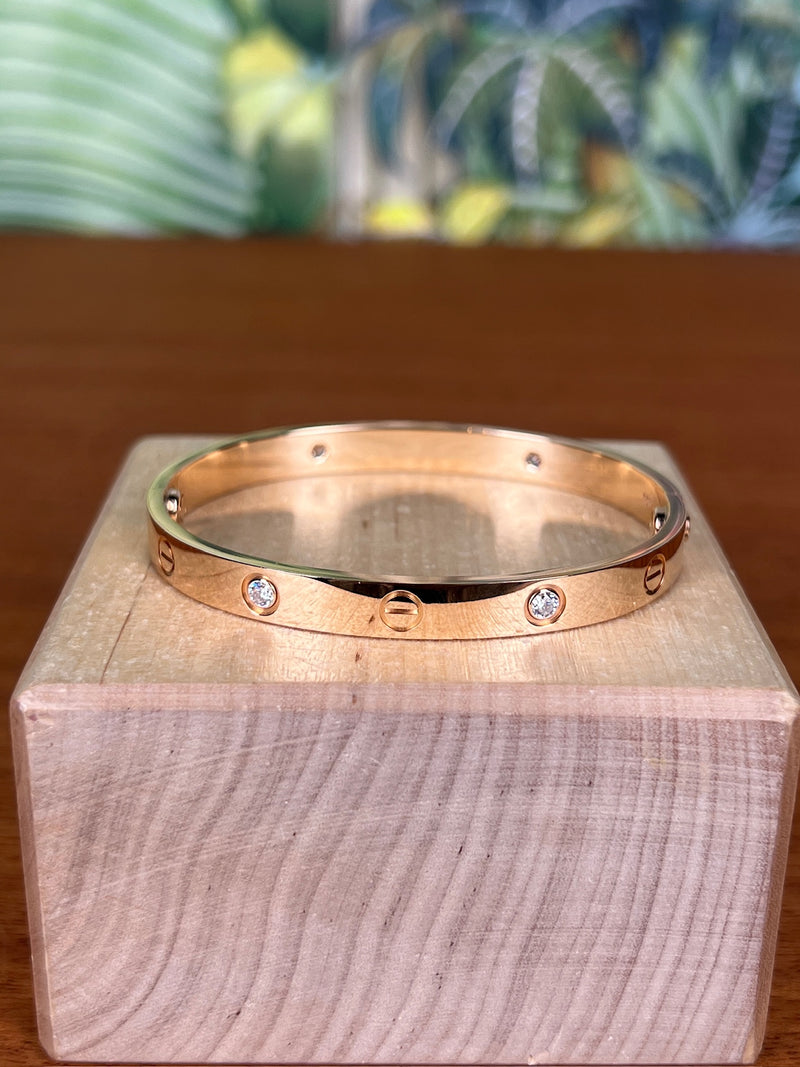 Cartier love bracelet classic model, 4 diamonds