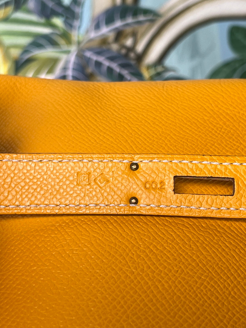 Hermés Birkin 35 Bag Yellow Jaune D'Or Candy Limited Edition Epsom Permabrass