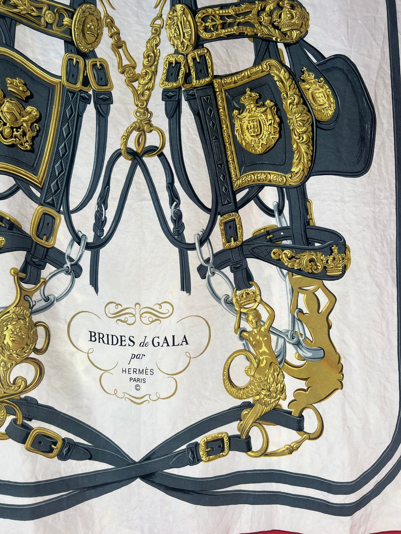 Hermès scarf brides de gala red