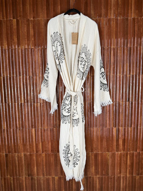 Amca cotton kaftan black sun