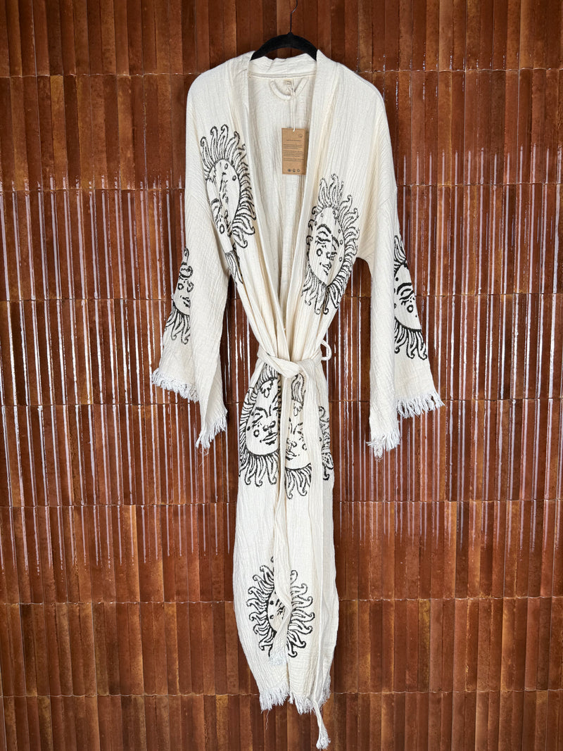 Amca cotton kaftan black sun