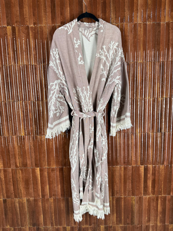Amca cotton kaftan corallium reef