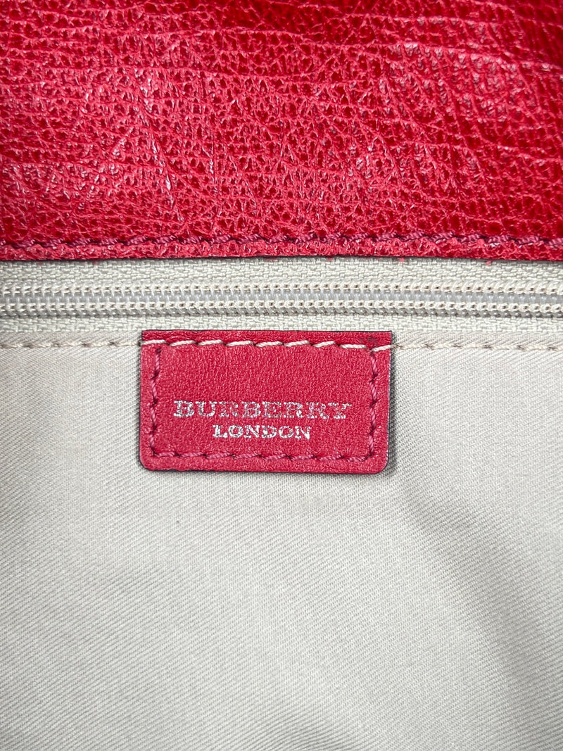 Burberry red leather bag