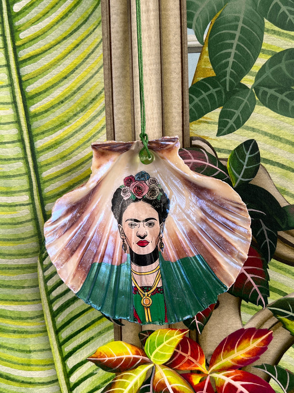 Hand painted ornament shell Frida Kahlo