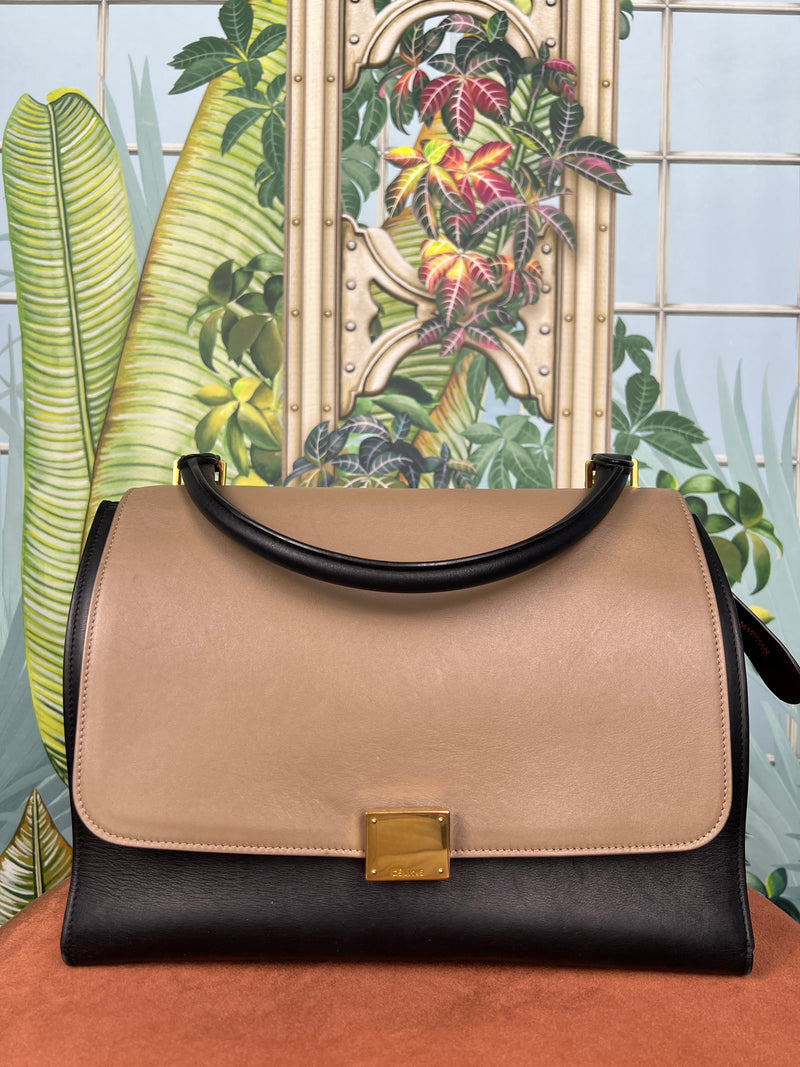 Celine Trapéze tri color satchel bag