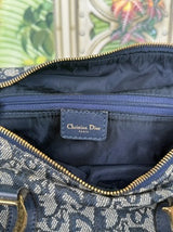 Christian Dior Navy Trotter Boston bowling bag