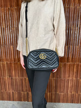 Gucci marmont small camera bag black