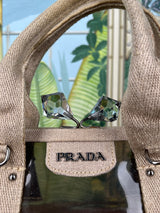 Prada plexiglas framed crystal kiss lock bag