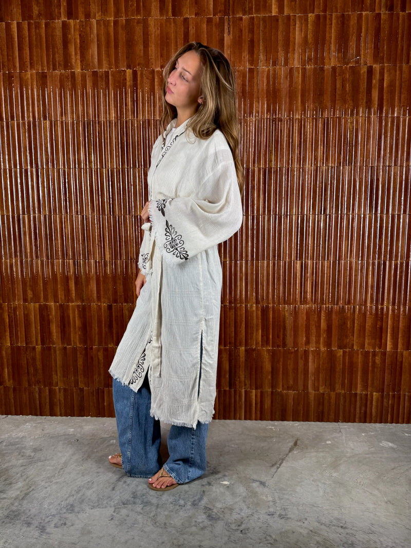 Amca linen mix kaftan Hestia black