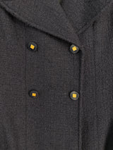 Chanel tweed set dark blue Fall 1996 fall collection