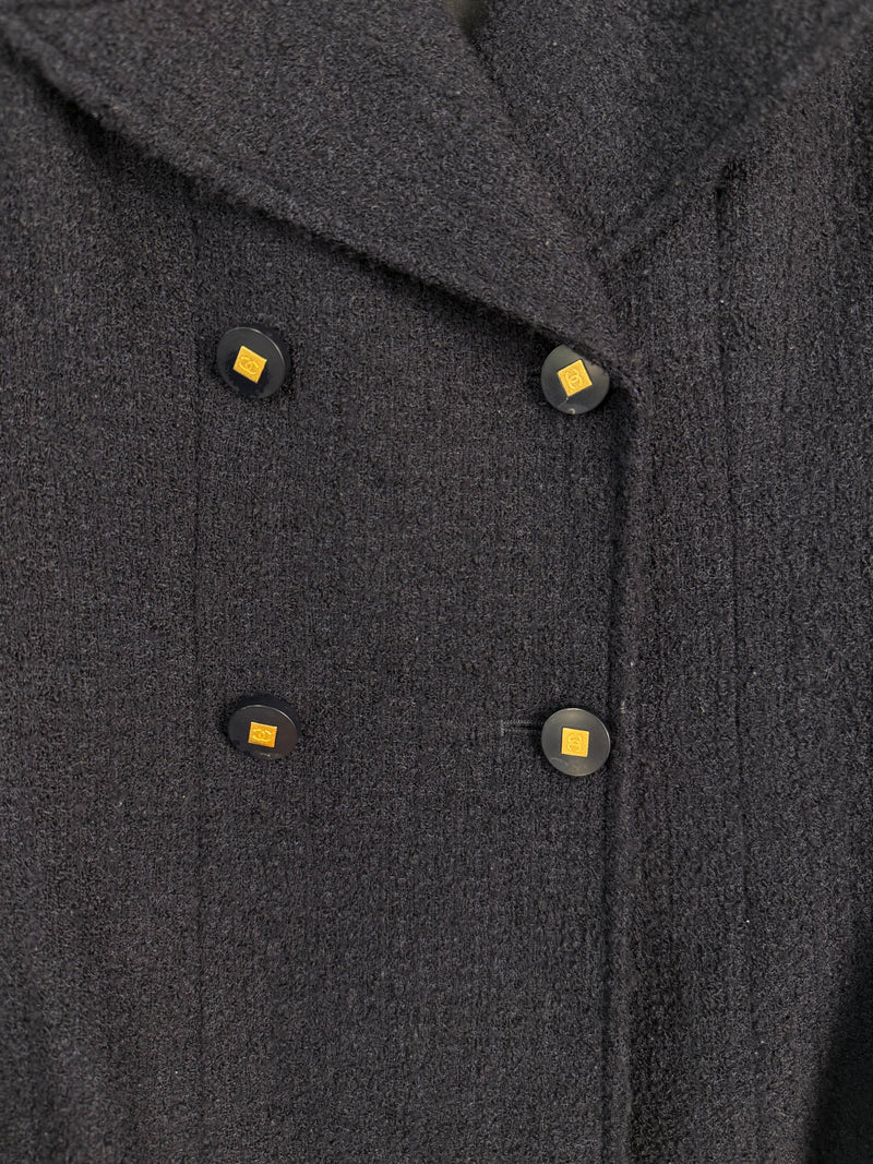 Chanel tweed set dark blue Fall 1996 fall collection
