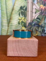 Hermès Clic Clac H Bracelet Bleu canard, gold