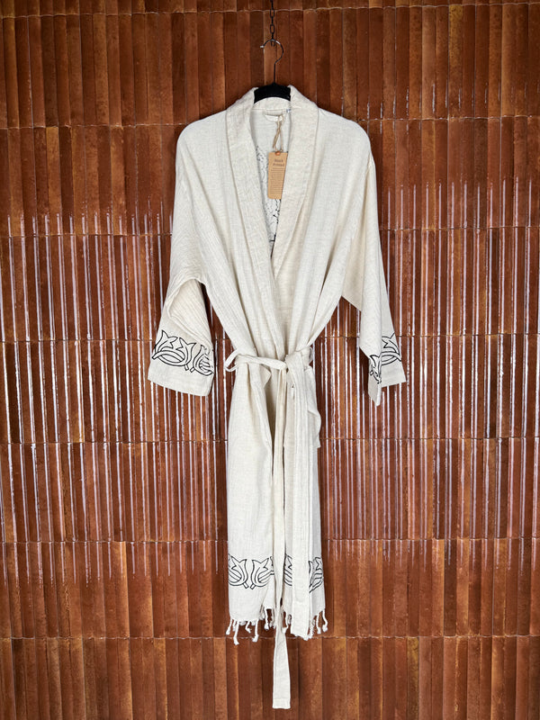 Amca linen mix kaftan bloom
