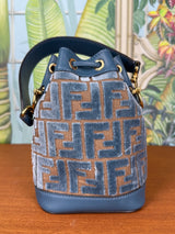 Fendi mon tresor mini bucket bag blue