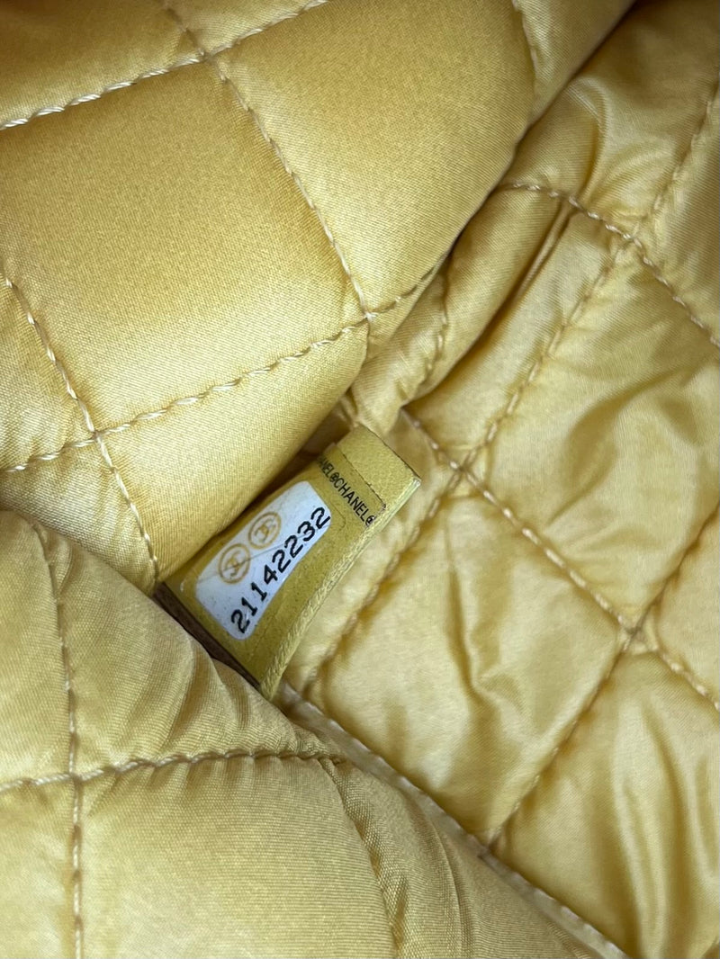 Chanel timeless yellow quilted cutch