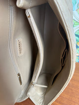 Chanel Quilted Caviar Medium Coco Handle Flap Beige Gold Hardware