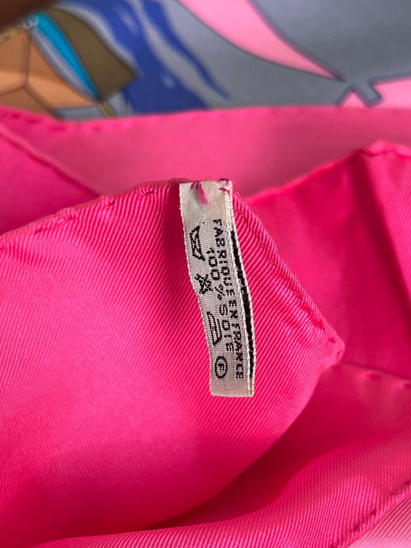 Hermés silk scarf grand largue pink