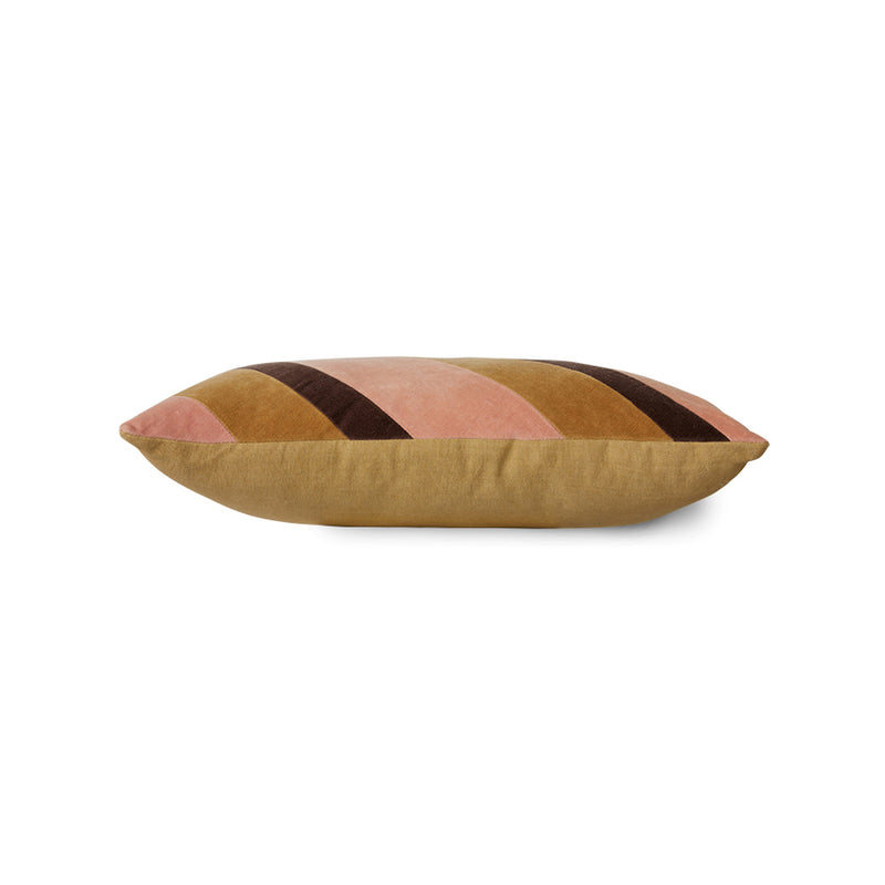 HKliving striped velvet cushion sunkissed