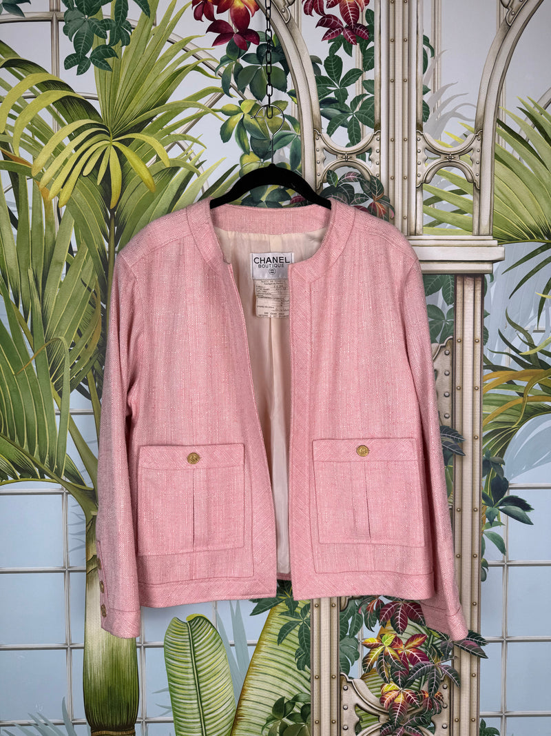 Chanel pink tweed set