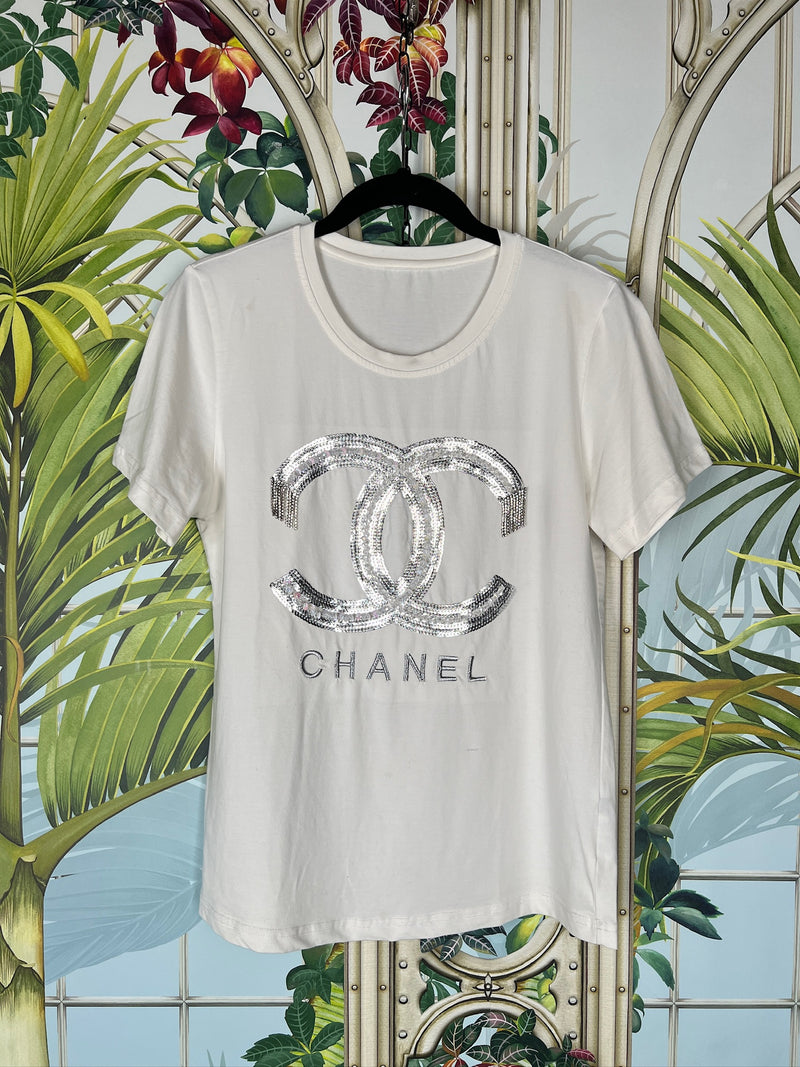 Chanel T-shirt white with CC