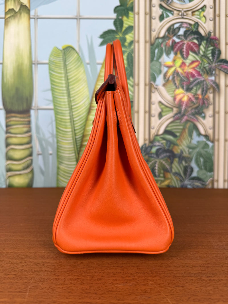 Hermès Birkin 25 retourne swift Leather Orange gold hardware