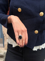 Thomas sabo silver black onyx oval ring