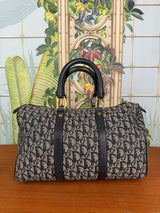 Christian Dior Navy Trotter Boston bowling bag
