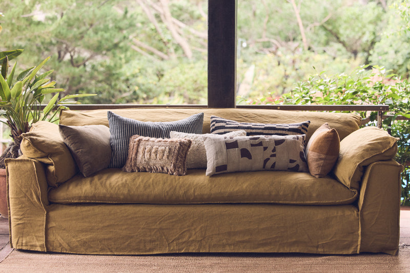 HKliving velvet cushion army green