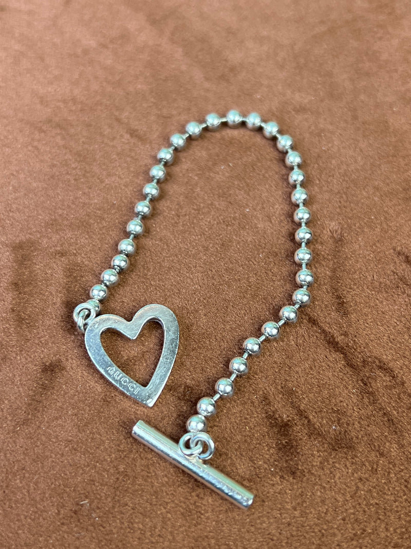 Gucci bracelet heart silver