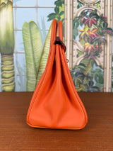 Hermès Birkin 25 retourne swift Leather Orange gold hardware