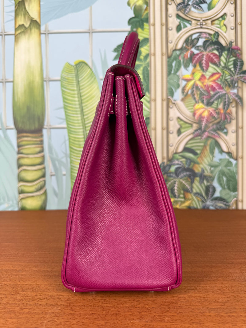 Hermès Kelly 32 Epsom Leather Retourne Tosca Candy with Palladium Hardware