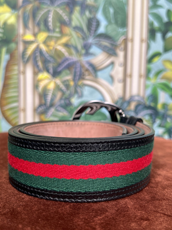 Gucci GG buckle belt green/red