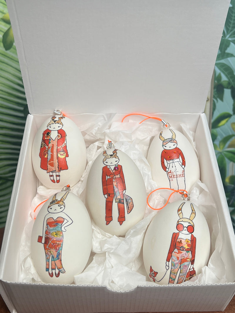 Hand painted egg mini set of 5