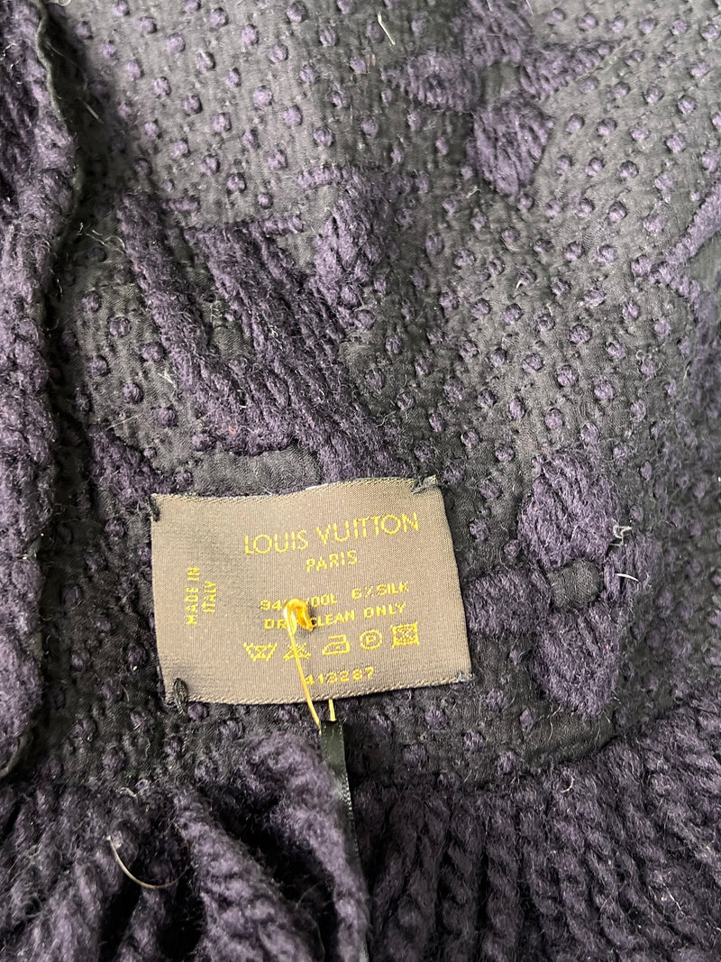 Louis Vuitton logomania scarf wool blue/black